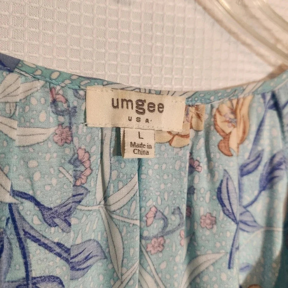 Umgee Dolman Sleeve Bohemian Floral Boho Tassels Dress Festival Large - Picture 7 of 9